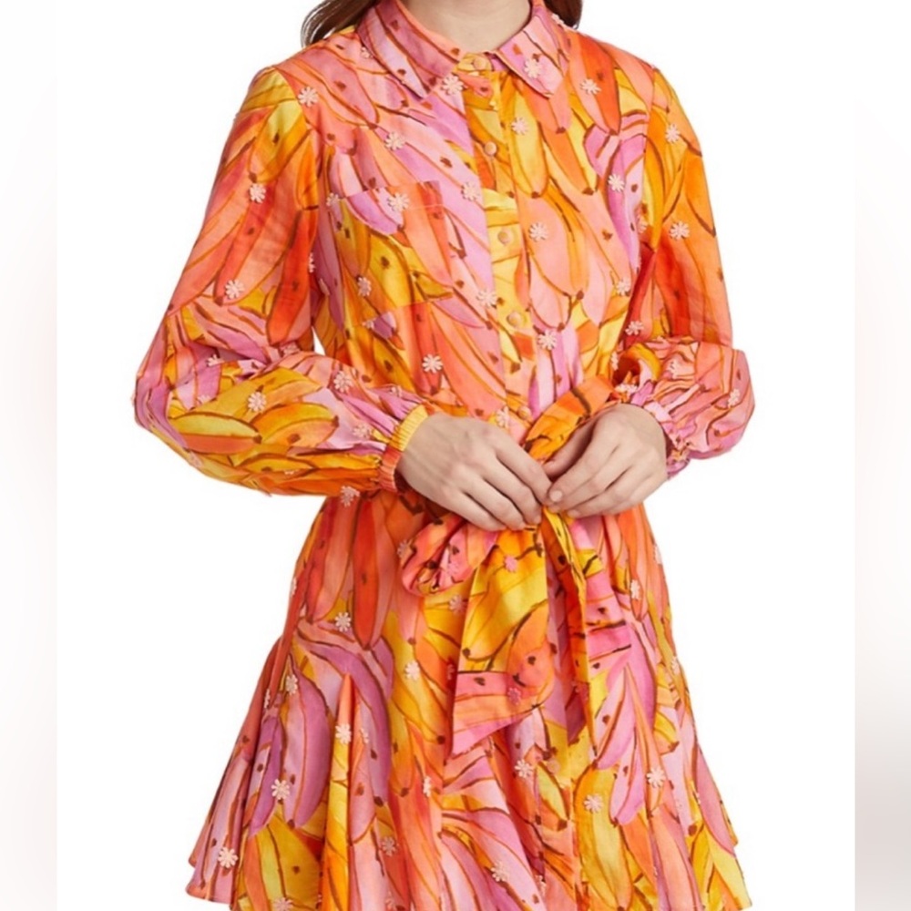 Farm Rio Pink Ombré Bananas Mini Dress